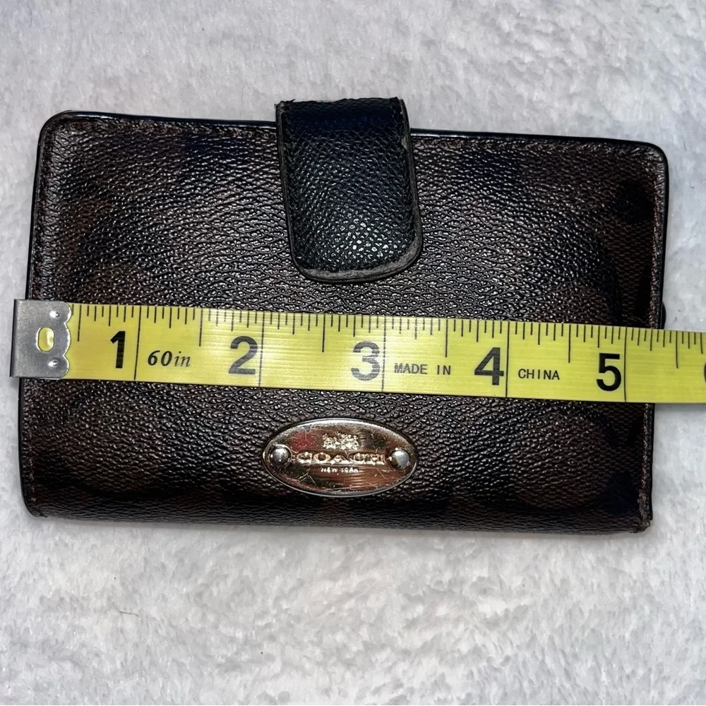 Coach Black and Brown Leather logo Wallet - Picture 9 of 11